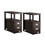 Costway 28391506 Set of 2 End Table Wooden with 2 Drawer & Shelf Bedside Table-Dark Brown