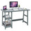 Costway 68194572 Wooden Trestle Computer Desk with 2-Tier Removable Shelves-Gray