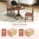 Costway 26578943 3 Pieces Wooden Dining Table and Chair Set for Cafe Kitchen Living Room