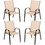 Costway 81926753 2 Pcs Patio Chairs Outdoor Dining Chair with Armrest-Beige