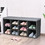 Costway 76819324 10-Cube Organizer Shoe Storage Bench with Cushion for Entryway-Gray