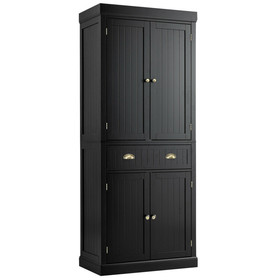 Costway 87341690 Cupboard Freestanding Kitchen Cabinet w/ Adjustable Shelves-Black