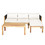 Costway 32495706 3 Pieces Patio Acacia Wood Sofa Furniture Set with Nylon Rope Armrest-White