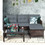 Costway 10457698 3 Pieces Patio Wicker Rattan Sofa Set-Gray