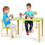 Costway 32945187 3 Piece Kids Wooden Activity Table and 2 Chairs Set-Green
