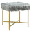 Costway 18705269 Faux Fur Ottoman Decorative Stool with Metal Legs