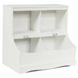 Costway 54387629 Kids Floor Cabinet Multi-Functional Bookcase -White