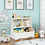 Costway 54387629 Kids Floor Cabinet Multi-Functional Bookcase -White
