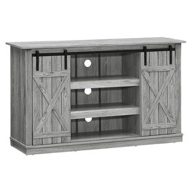 Costway 57349062 Sliding Barn TV Stand Console Table-Gray
