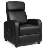 Costway 93268015 Recliner Massage Winback Single Chair with Side Pocket-Black