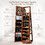 Costway 80296154 360&#176; Rotatable 2-in-1 Lockable Jewelry Cabinet with Full-Length Mirror-Brown