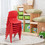 Costway 94306527 6-pack Kids Plastic Stackable Classroom Chairs-Red