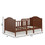 Costway 18950467 2-in-1 Classic Convertible Wooden Toddler Bed with 2 Side Guardrails for Extra Safety-Brown