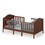Costway 18950467 2-in-1 Classic Convertible Wooden Toddler Bed with 2 Side Guardrails for Extra Safety-Brown