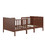 Costway 54391708 2-in-1 Convertible Kids Wooden Bedroom Furniture with Guardrails-Brown