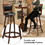 Costway 72456981 29 Inch Swivel Bar Height Stool Wooden Upholstered Dining Chair