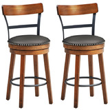 Costway 36510792 Set of 2 25.5 Inch Swivel Counter Height Bar Stool