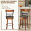 Costway 36510792 Set of 2 25.5 Inch Swivel Counter Height Bar Stool