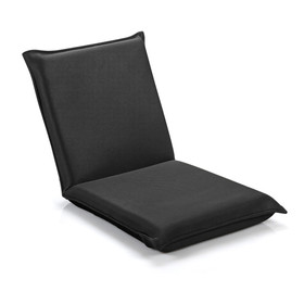 Costway 79856430 Adjustable 6 positions Folding Lazy Man Sofa Chair Floor Chair-Black