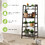 Costway 84915702 4-Tier Bamboo Plant Rack with Guardrails Stable and Space-Saving-Brown