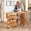 Costway 12346580 Folding Sewing Craft Table Shelf Storage Cabinet Home Furniture-Natural