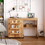 Costway 12346580 Folding Sewing Craft Table Shelf Storage Cabinet Home Furniture-Natural