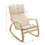 Costway 40356218 Stable Wooden Frame Leisure Rocking Chair with Removable Upholstered Cushion-Beige