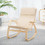 Costway 40356218 Stable Wooden Frame Leisure Rocking Chair with Removable Upholstered Cushion-Beige