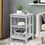 Costway 09834215 3-Tier X-Design Nightstands with Storage Shelves for Living Room Bedroom-Gray