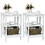 Costway 96185204 2 Pieces 3-Tier Nightstand with Reinforced Bars and Stable Structure-White