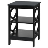 Costway 90426758 3-tier Nightstand Sofa Side End Accent Table-Black
