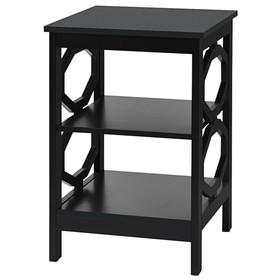 Costway 90426758 3-tier Nightstand Sofa Side End Accent Table-Black