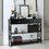 Costway 98157240 3-Tier Console Table with Drawers for Living Room Entryway-Black