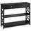 Costway 98157240 3-Tier Console Table with Drawers for Living Room Entryway-Black