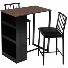 Costway 31750462 3 Piece Counter Height Pub Dining Set-Brown