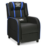 Costway 85439127 Massage Racing Gaming Single Recliner Chair-Blue