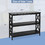 Costway 81590342 3-Tier Console X-Design Sofa Side Accent Table-Black