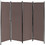 Costway 31409652 4-Panel Room Divider Folding Privacy Screen-Coffee