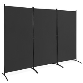 Costway 17256809 3-Panel Room Divider Folding Privacy Partition Screen for Office Room-Black