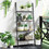 Costway 28614573 4-Tier Industrial Leaning Wall Bookcase-Black