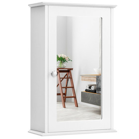Costway 49072165 Bathroom Wall Cabinet with Single Mirror Door