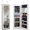 Costway 07195364 Mirrored Jewelry Armoire with Full Length Mirror and 2 Internal LED Lights-White