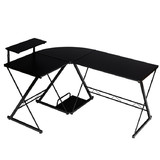 Costway 56421930 L-Shaped Desk Reversible Corner Computer Desk with Movable Shelf and CPU Stand-Black