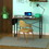 Costway 12950874 Modern Computer Desk Study Writing Table Home Office with Storage Bag Coffee-M