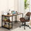 Costway 93856217 47"/55" Computer Desk Office Study Table Workstation Home with Adjustable Shelf Rustic Brown-L
