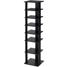 Costway 18234509 7-Tier Shoe Rack Practical Free Standing Shelves Storage Shelves-Black