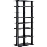 Costway 63541798 7-Tier Dual Shoe Rack Free Standing Shelves Storage Shelves Concise-Black