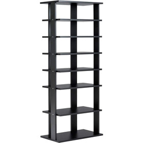 Costway 63541798 7-Tier Dual Shoe Rack Free Standing Shelves Storage Shelves Concise-Black