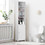 Costway 97638140 72 Inches Free Standing Tall Floor Bathroom Storage Cabinet-White