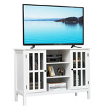 Costway 37485120 Wooden TV Stand Console Cabinet for 50 Inch TV-White